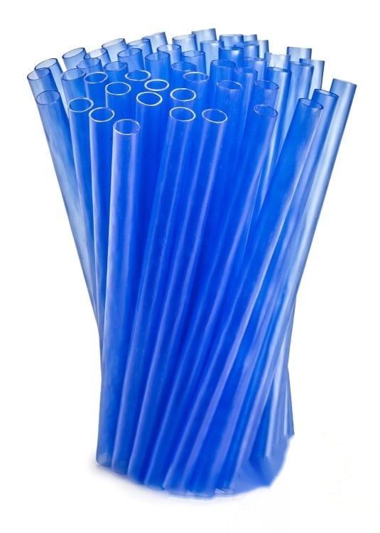 Blaue GV Trinkhalme