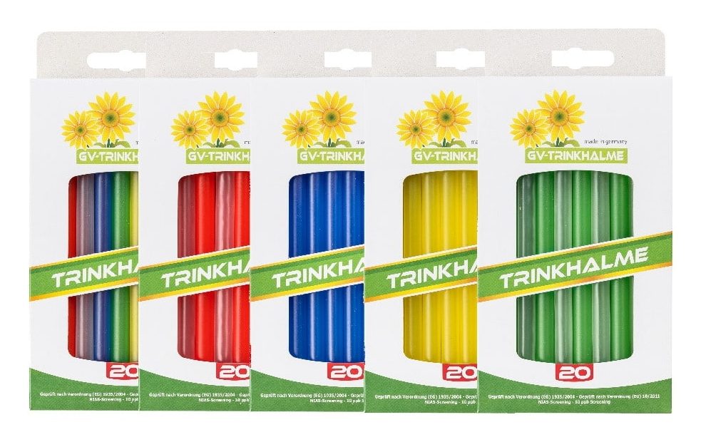 SB-Packungen in fünf Farben